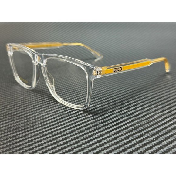 Gucci Transparent Crystal Mens Gold Eyeglasses - Picture 1 of 4